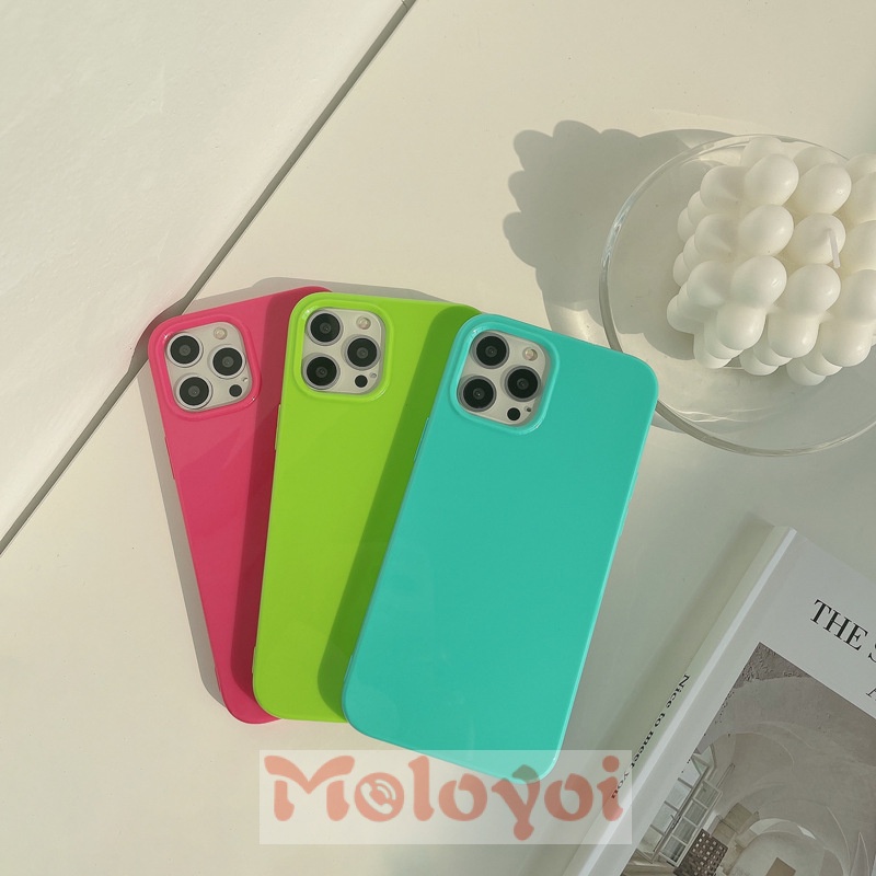 Soft Case Bahan Silikon Tpu Warna Macaron Fluorescent Untuk Iphone 11 12 Pro Max Xr 7 8 Plus X Xs Max Se 2020