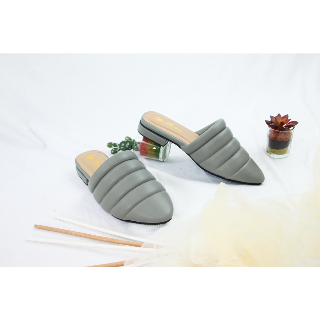 Sepatu big size jumbo wanita PAWPAWSHOES Carmina Grey sepatu Heels bigsize size 41 42 43 44 45.