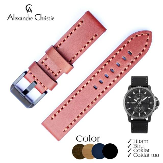 Alexandre Christie AC 6509 Strap Leather Watch Band Tali Jam 6509