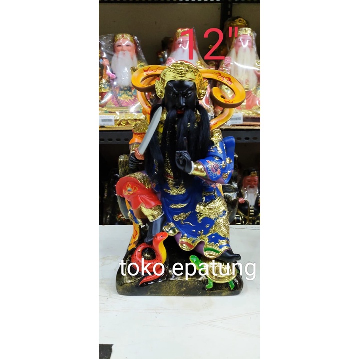 patung rupang hian tian shang ti / siong te kong - fiber 12 inch - hitam