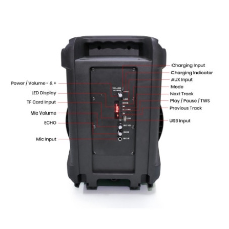 SPEAKER KARAOKE BLUETOOTH SIMBADDA CST 808N BONUS 2 MICS