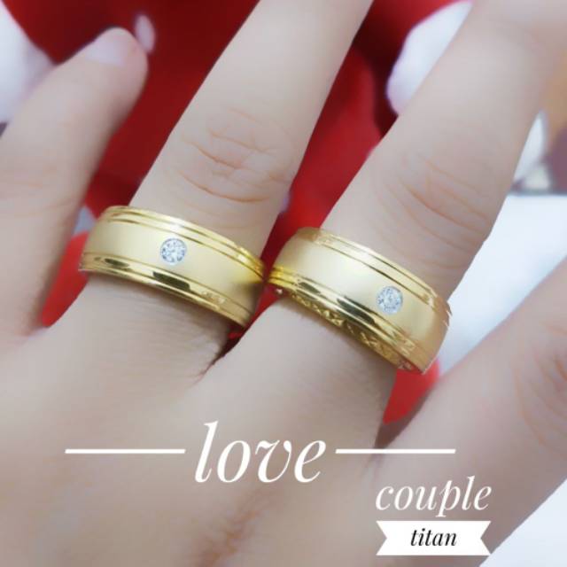 Cincin couple titanium mewah