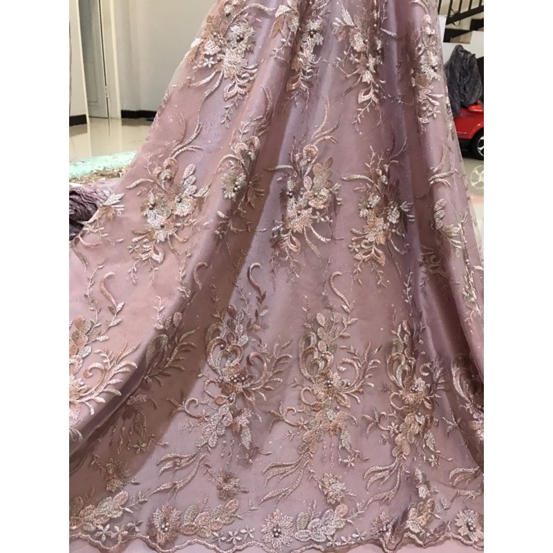 kain tulle bordir 2tone mutiara