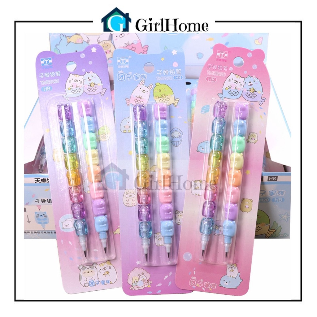 

GH100186 Alat Tulis Anak Pensil 2 in 1 set Karakter Lucu