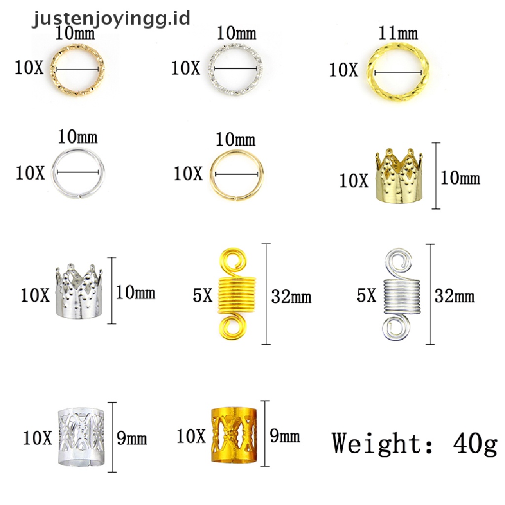 100 Pcs / Set Cincin Klip Cuffs Rambut Ekstensi Kepang Gimbal