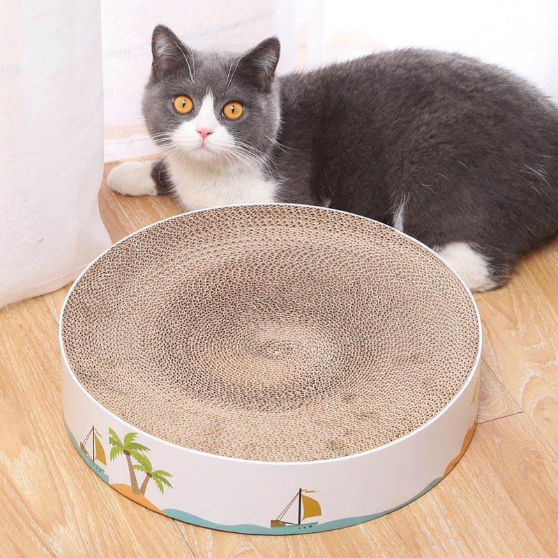 Cat Scratcher Box Cakar Model Bulat Untuk Kucing