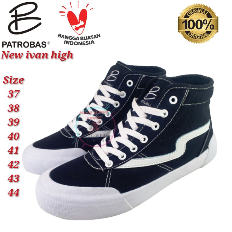 PATROBAS NEW IWAN HIGH BLACK WHITE - SEPATU PATROBAS TINGGI ORIGINAL / SEPATU SNEAKERS