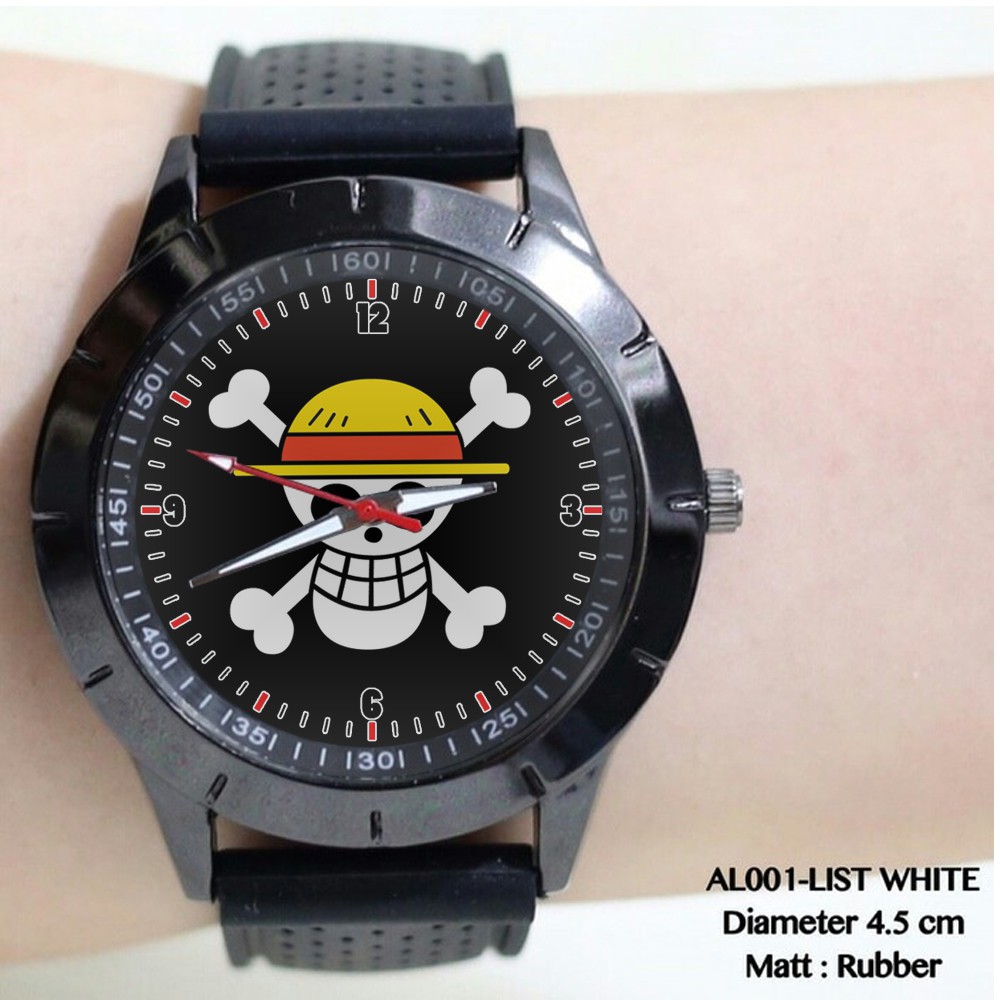 Original jam tangan custom One Piece Luffy Anime Manga Design 3 Premium Kekinian