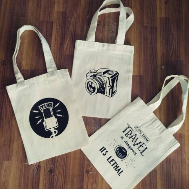 Tote bag kanvas lucu murah bisa custom design