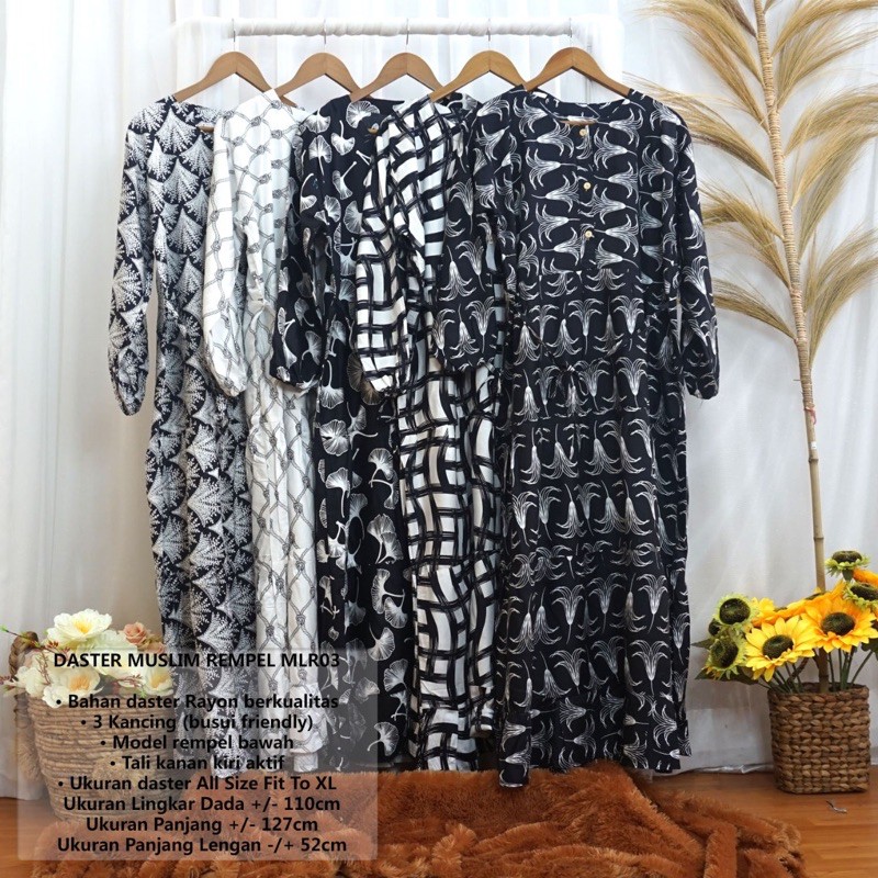 Daster Muslim Rempel batik print