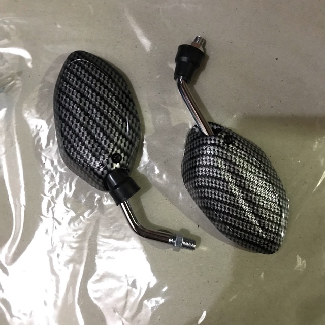 Spion Motor Model Beat Mini Carbon Tangkai crome Motor Honda / Yamaha