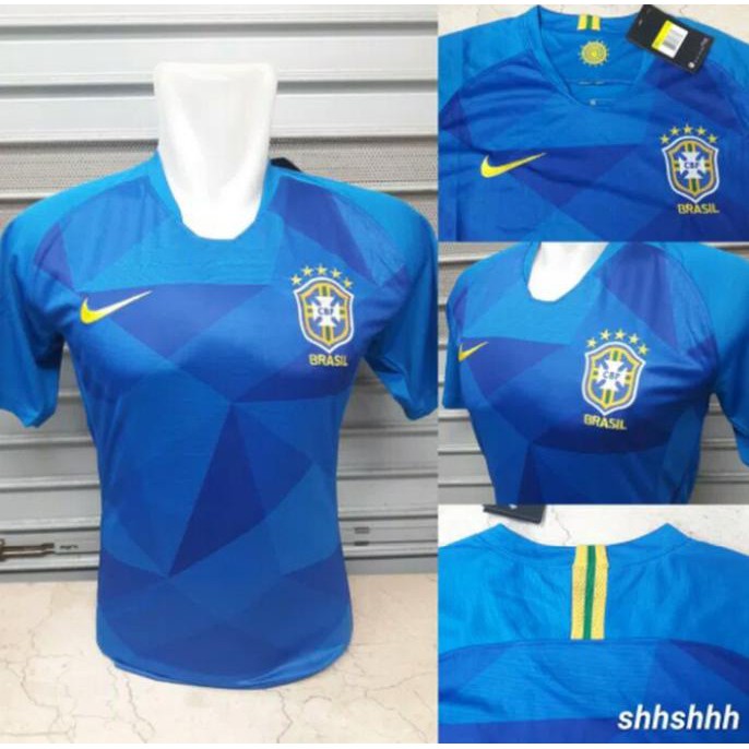 New Jersey Bola Brazil Away Piala Dunia 2018 Grade Ori