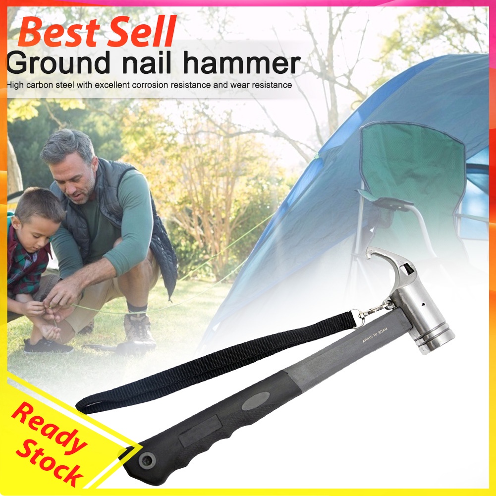 Outdoor Camping Tent Peg Hammer Multifunction Hiking Stakes Nail Puller