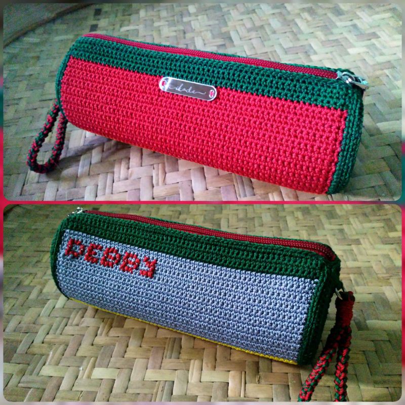 

tempat pensil rajut