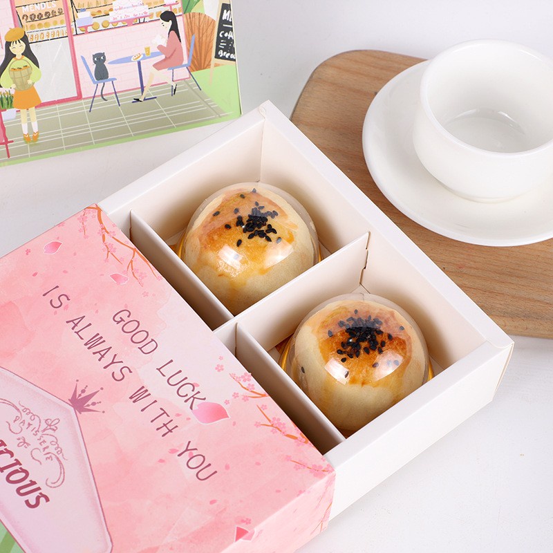 KOTAK SEKAT 6 MOONCAKE COOKIES PIE PINK DELICIOUS 50-75Gr MB6-13