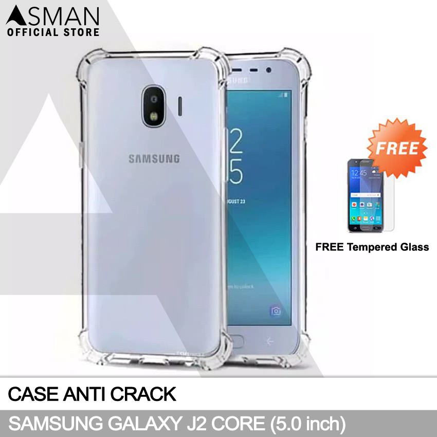 Anti Crack Samsung Galaxy J2 Core (5.0&quot;) | Soft Case Anti Bentur + FREE Tempered Glass