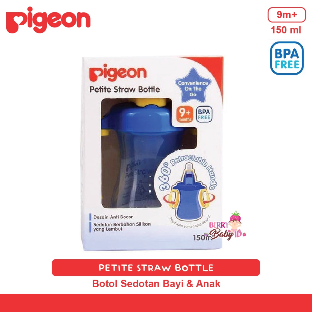 Pigeon Petite Straw Bottle Botol Minum Sedotan Bayi Anak BPA Free 9m+ Berry Mart