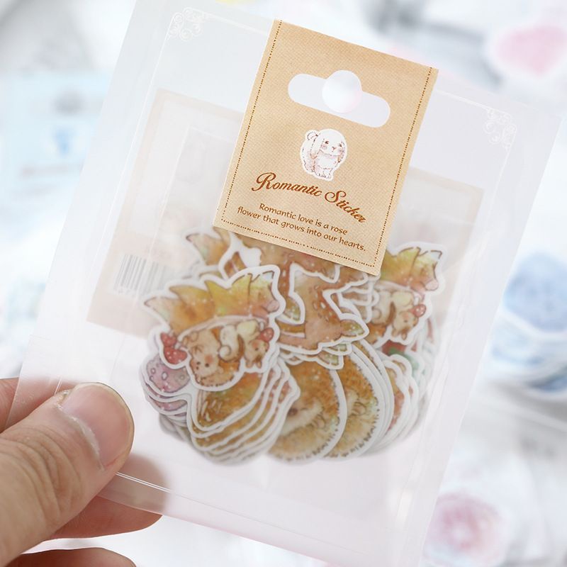 [MILOLI] 70Pcs ROMANTIC STICKER & FROST SEAL Sticker Décor Jurnal Stiker Hias Diary Scrapbook -B0316-2