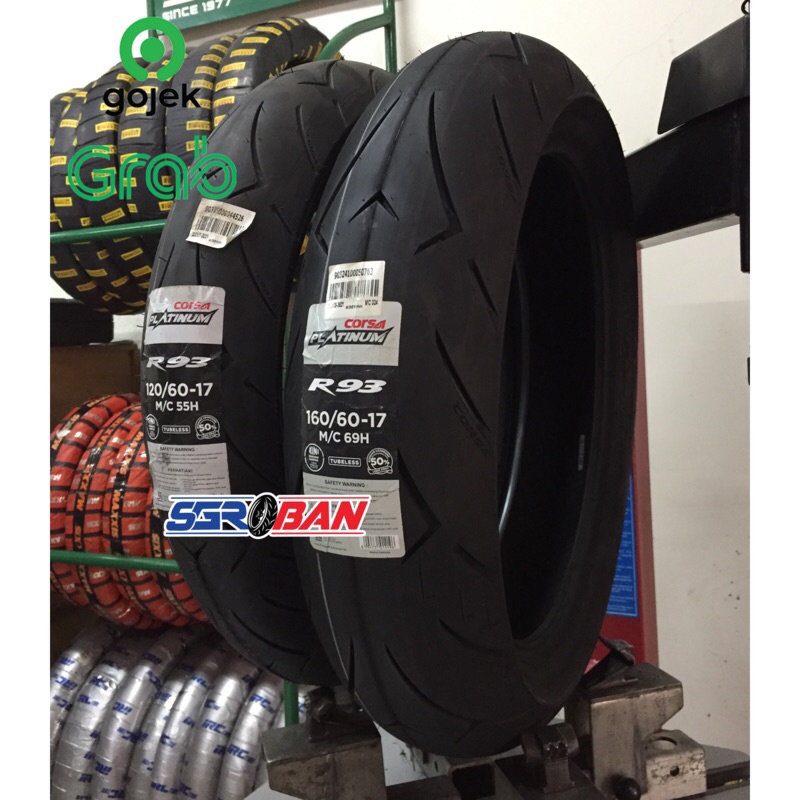 PAKET BAN CORSA R93 120/60-17 160/60-17 TUBELESS CORSA RACING CBR250 R25 MT25 NINJA250