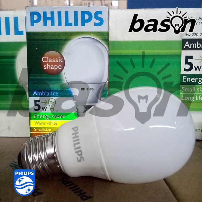 PHILIPS Ambiance A55 5W E27 - Lampu Hemat Energi - Putih atau Kuning