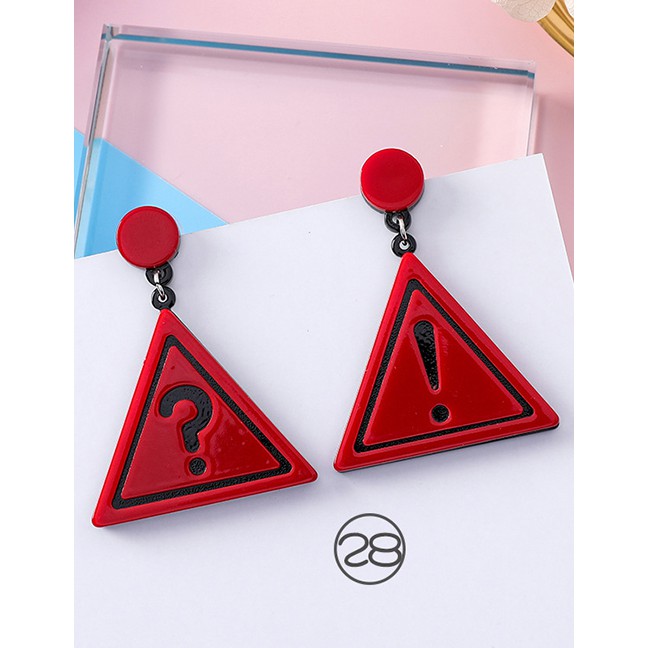 LRC Anting Tusuk Fashion Triangle Shape Design Pure Color F0786