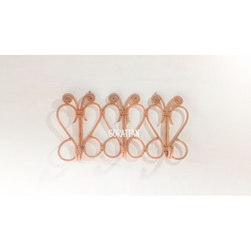 Tinkerbell Hook - Gantungan/Kapstok Rattan Handcraft Wall Decor - Walnut