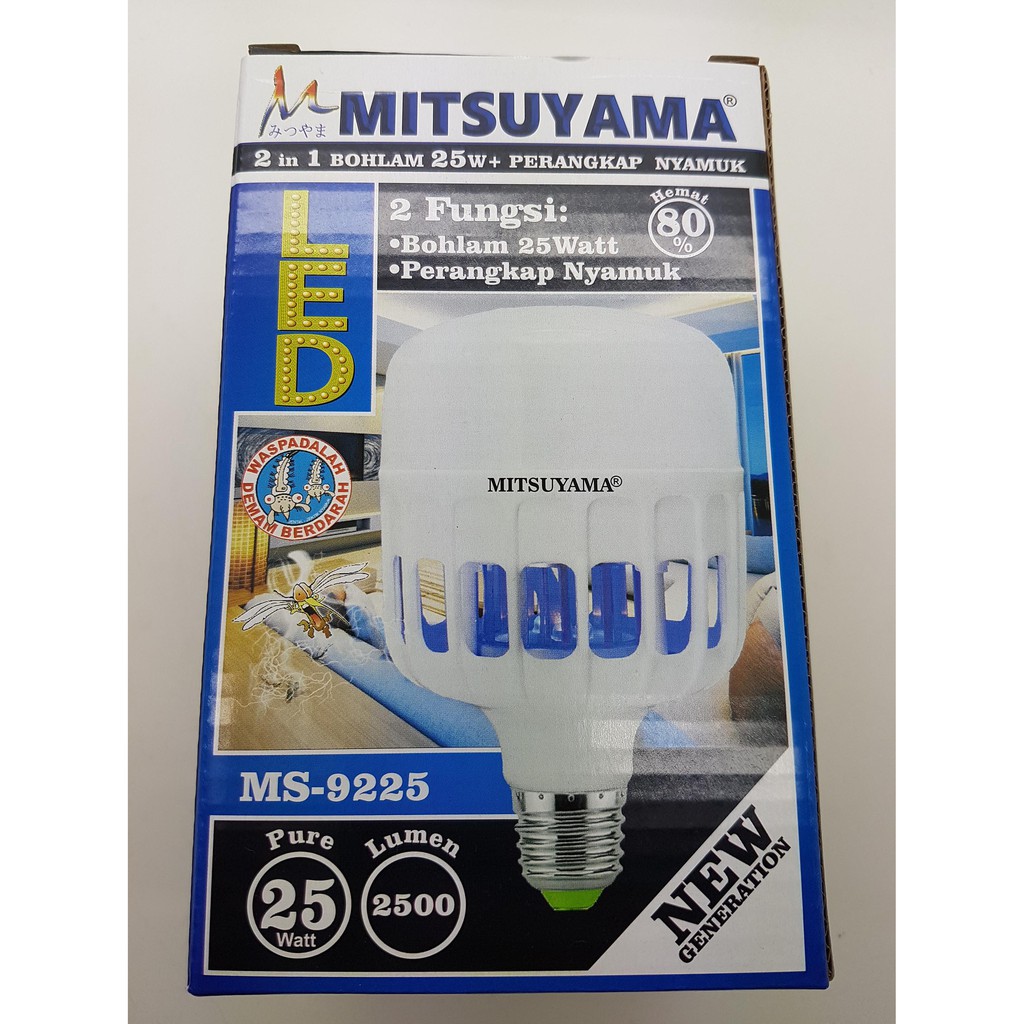 Lampu led + Perangkap Nyamuk Terang 25 Watt Mitsuyama MS-9225