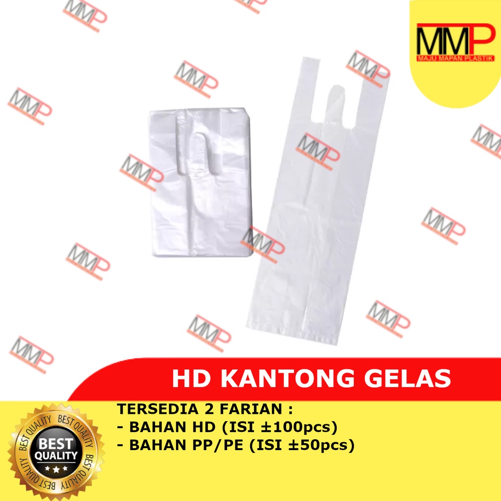 Kresek Gelas Bening / Plastik Gelas Minuman HD Kantong 1 Cup 2 Cup Bening TEBAL / HD Gelas isi 1
