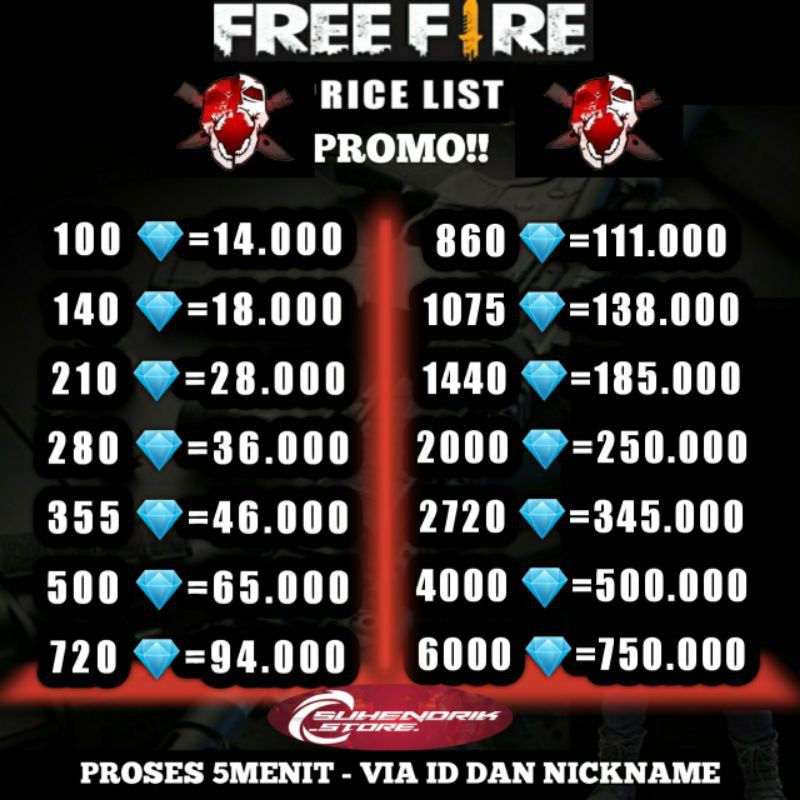 Top Up Diamond Free Fire Ff Free Fire Murah Termurah Aman Dm Ff Free Fire Sultan Akunffsultan Shopee Indonesia