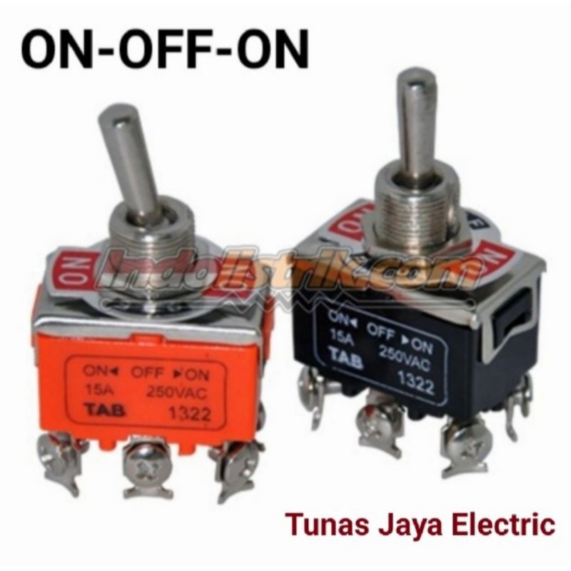 Saklar Toggel / Toggle Switch ON-OFF Kaki 3Pin 15A