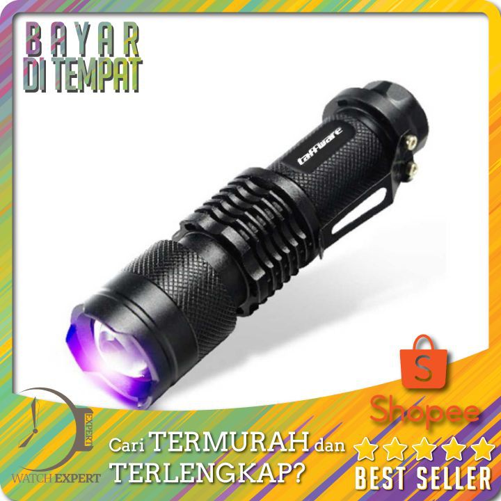 PROMO Senter LED 395nm UV + Baterai + Charger + Box