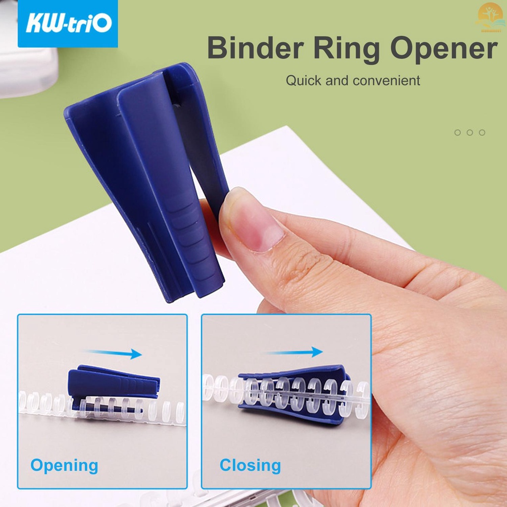 KW-trio Plastic Binder Ring Opener for Loose Leaf Binders Binding Spines Combs Opening and Closing