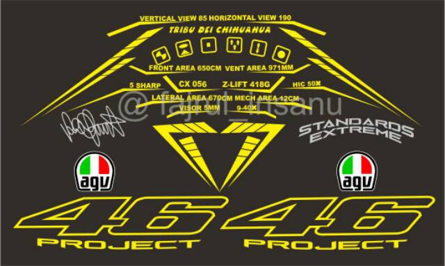 Cutting Sticker stiker 46 Project 3.0 VALENTINO ROSSI