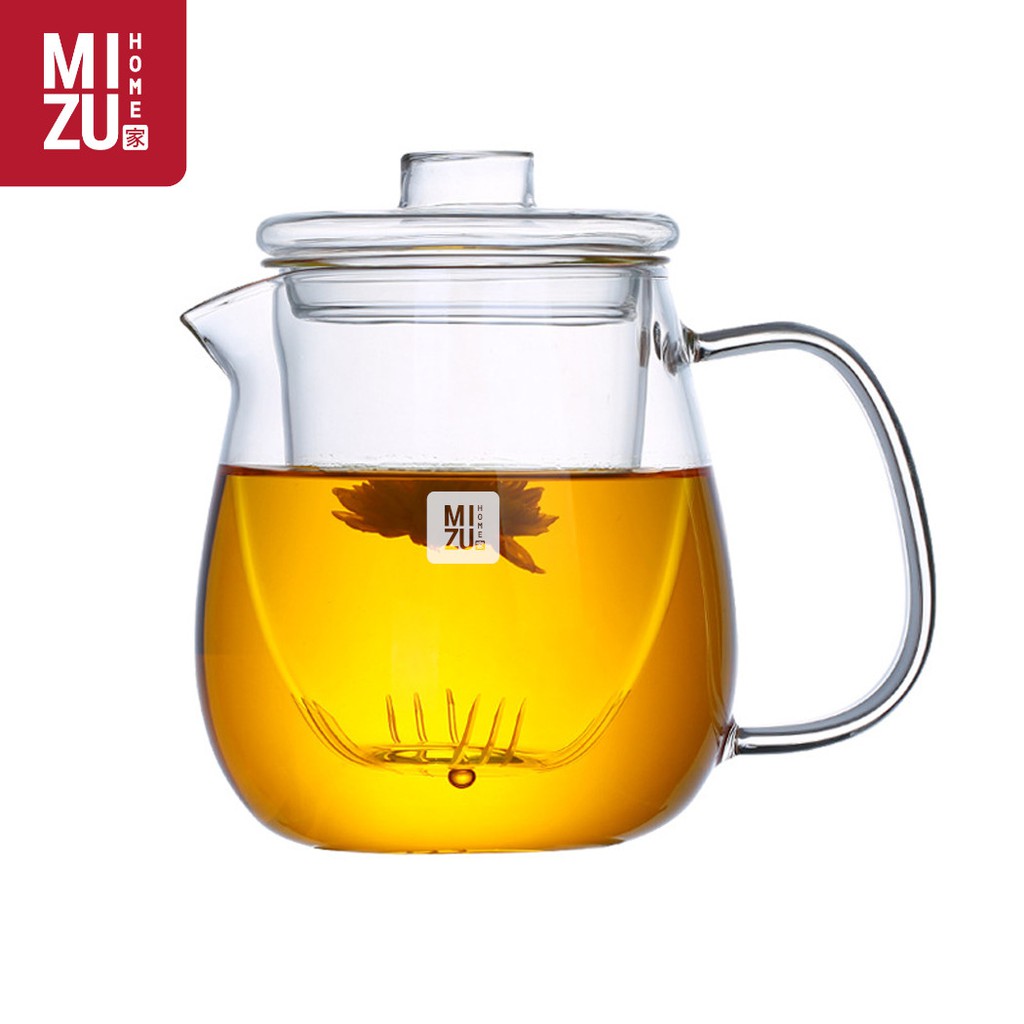 MIZU HARIBIN Glass Infuser Teapot 700ml Cangkir Teko Teh Kaca 2in1 Pyrex Borosilicate Dual Fungsi-3