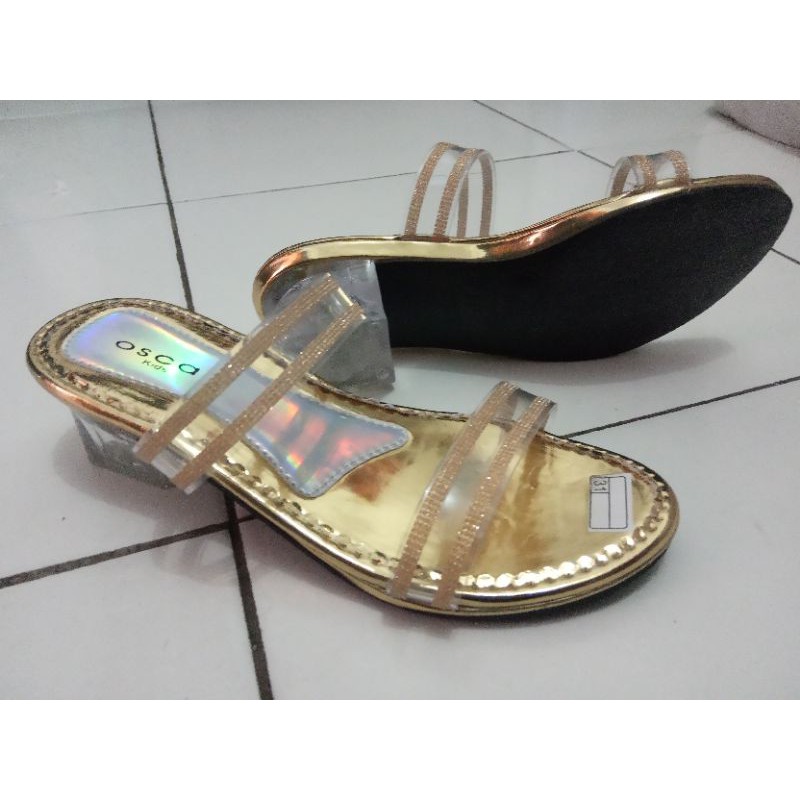 Sandal selop Andin sandal anak hak kaca 31-35