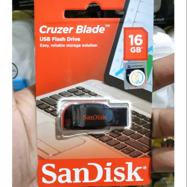 FLASHDISK SANDISK CRUZER BLADE 16GB USB FLASH DRIVE/ PENYIMPANAN EKSTERNAL