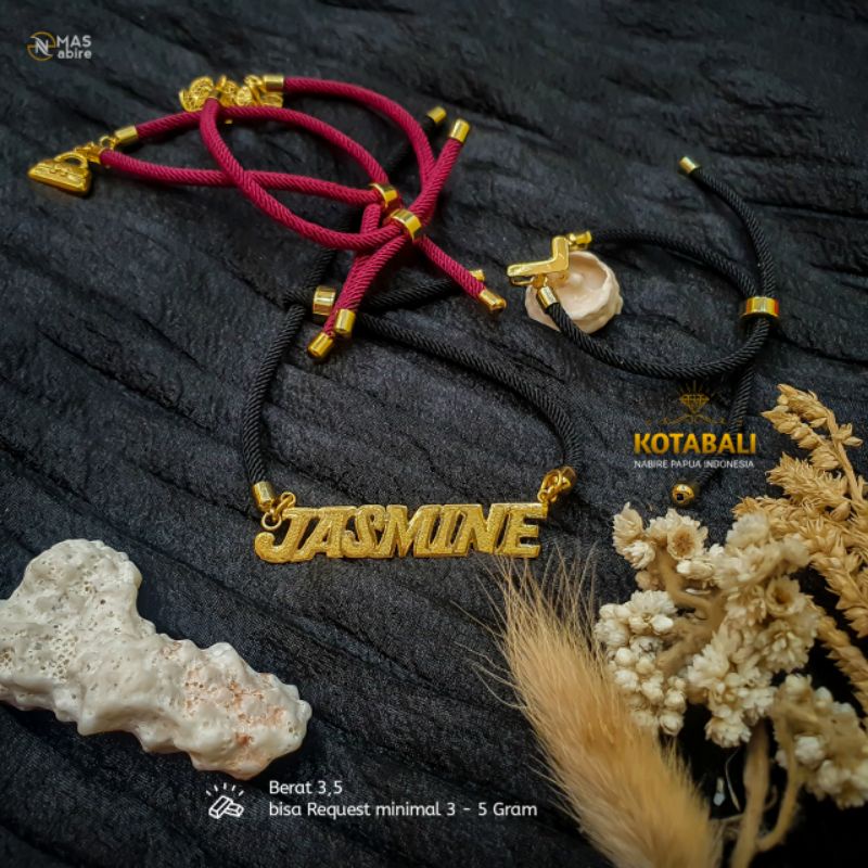 Gelang nama pandora ukir nama emas asli 23K | emasnabire papua