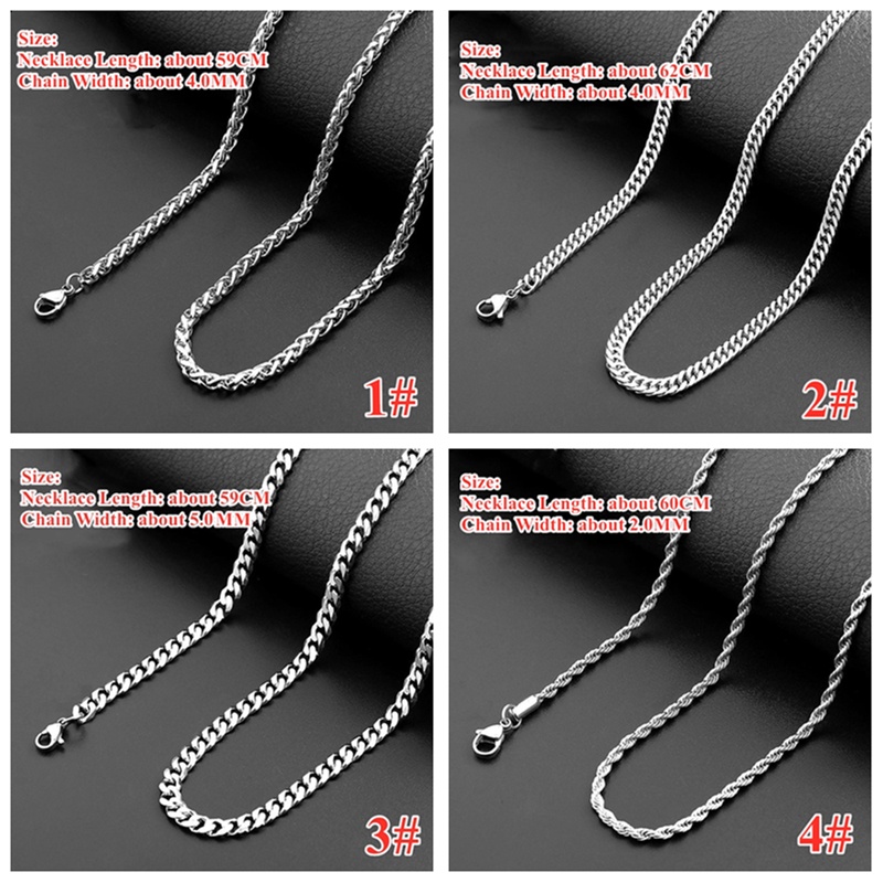 XiaoboACC Kalung Rantai Bahan Titanium Steel Gaya Korea