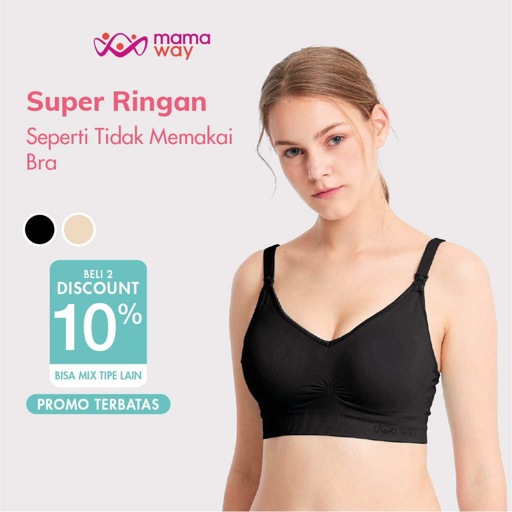 

Mamaway / ANTIBAKTERI Breathable / Tahan Lama Mengangkat Payudara / Bra Hamil & Menyusui Ultra Light
