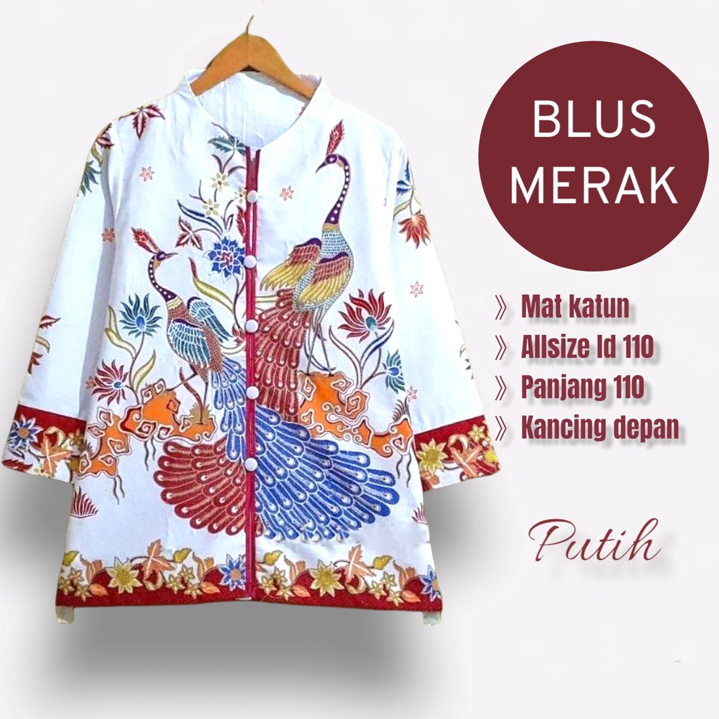 Blus meraki batik solo atasan kerja