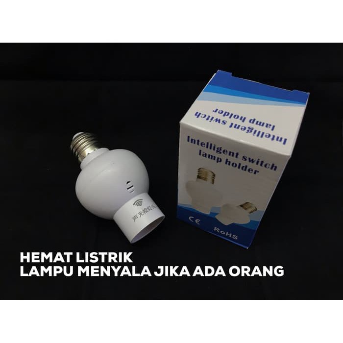 Fitting Lampu Sensor Suara Otomatis type E27 sensor suara tepuk batuk saat malam gelap tidak bercahaya