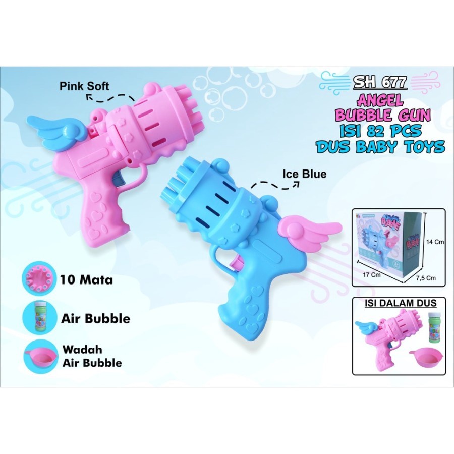 PROMO BESAR ( BISA COD )  Mainan Anak Outdoor Tembakan Bubble Gun Dream Guns SH677 Angel Gelembung Sabun Otomatis/ Permainan Seru Anak Bubble Gun Pistol Sayap Gelembung Balon Air Sabun SNI/  bubble blower machine