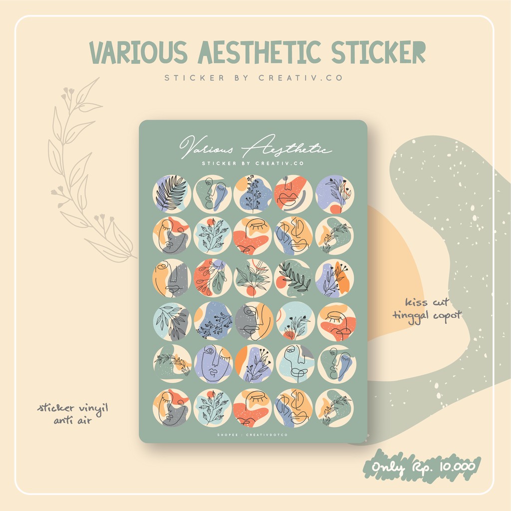 

STICKER POLKA VARIOUS AESTHETIC SERIES [KISS CUT] [STICKER MURAH] [ANTI AIR]