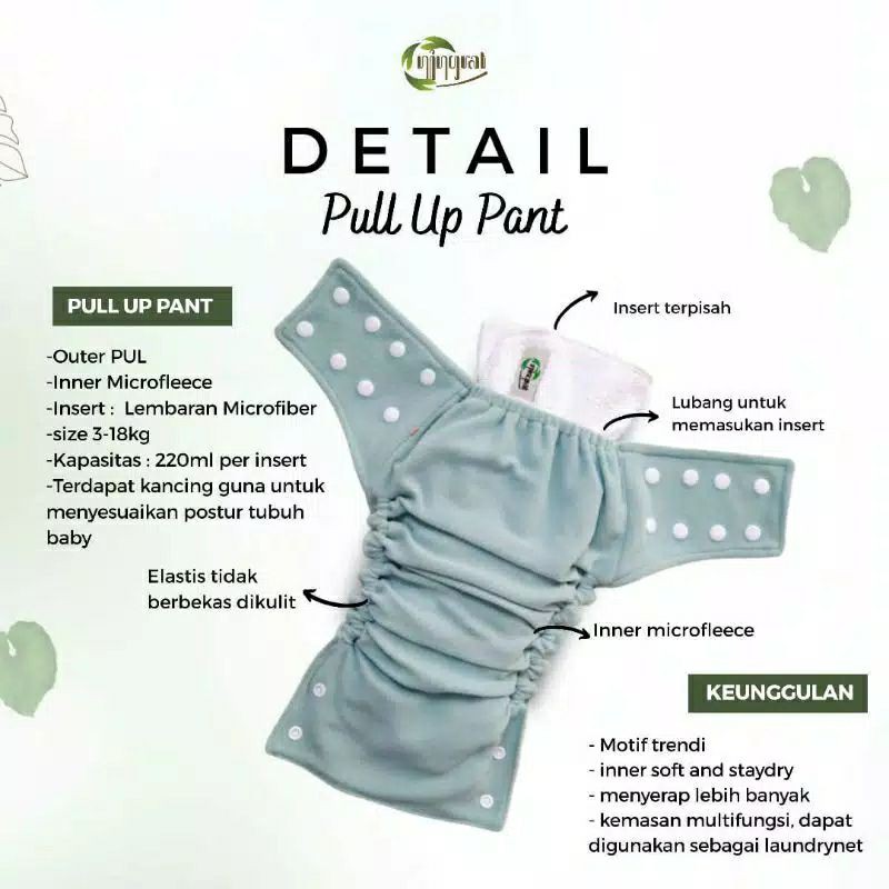 Clodi Ningrat Pull Up Pant 2 Insert cocok untuk New Born 3-18 kg Bisa COD