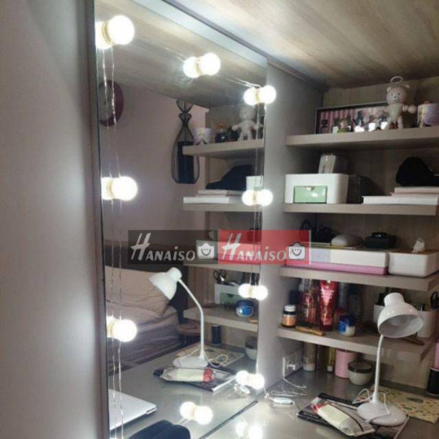 Termurah MEDAN [Garansi] Hanaiso Felicity 10 LED 5 Warna Lampu Cermin Rias Makeup Vanity Mirror LED Light Lampu Kaca