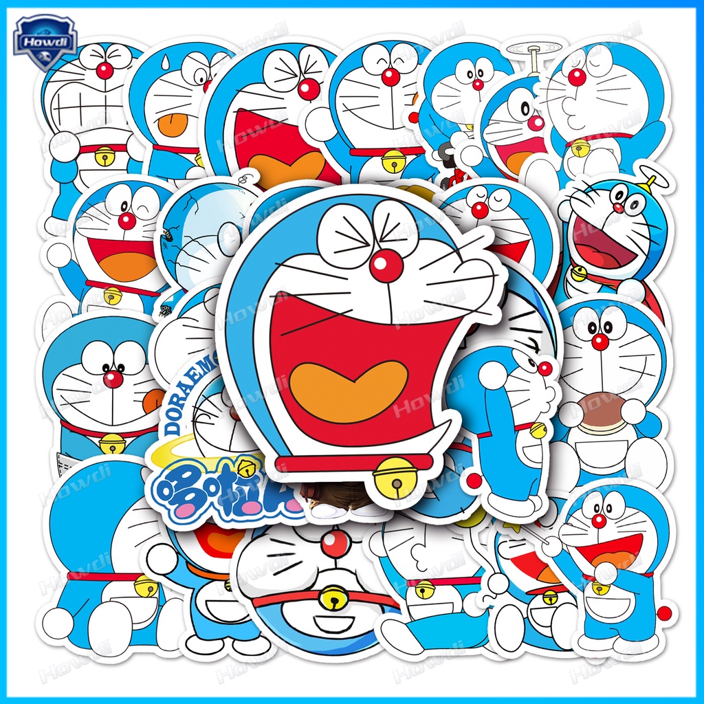 Stiker Kartun Doraemon Tahan Air Untuk Helm Motor