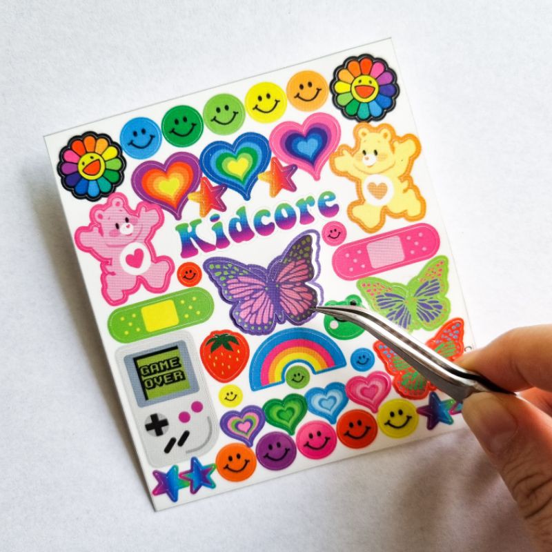

Sticker Party Stiker Kidcore Nostalgia Estetik Deco Photocard Kpop Hiasan Polaroid Kiss Cut CFT44A