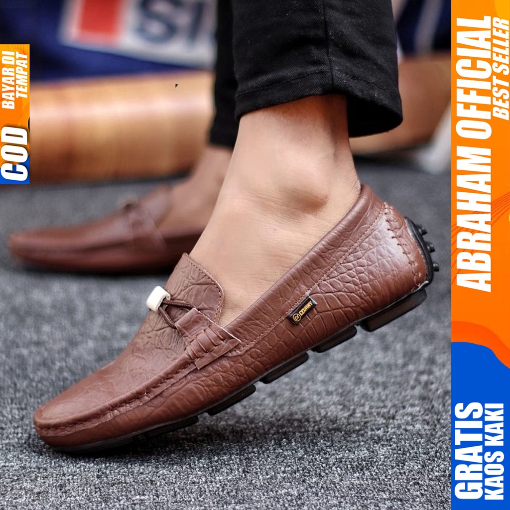 Abraham Paris -Sepatu Loafers Casual Pria Pantofel Anti Slip Kantor Sepatu Cowok