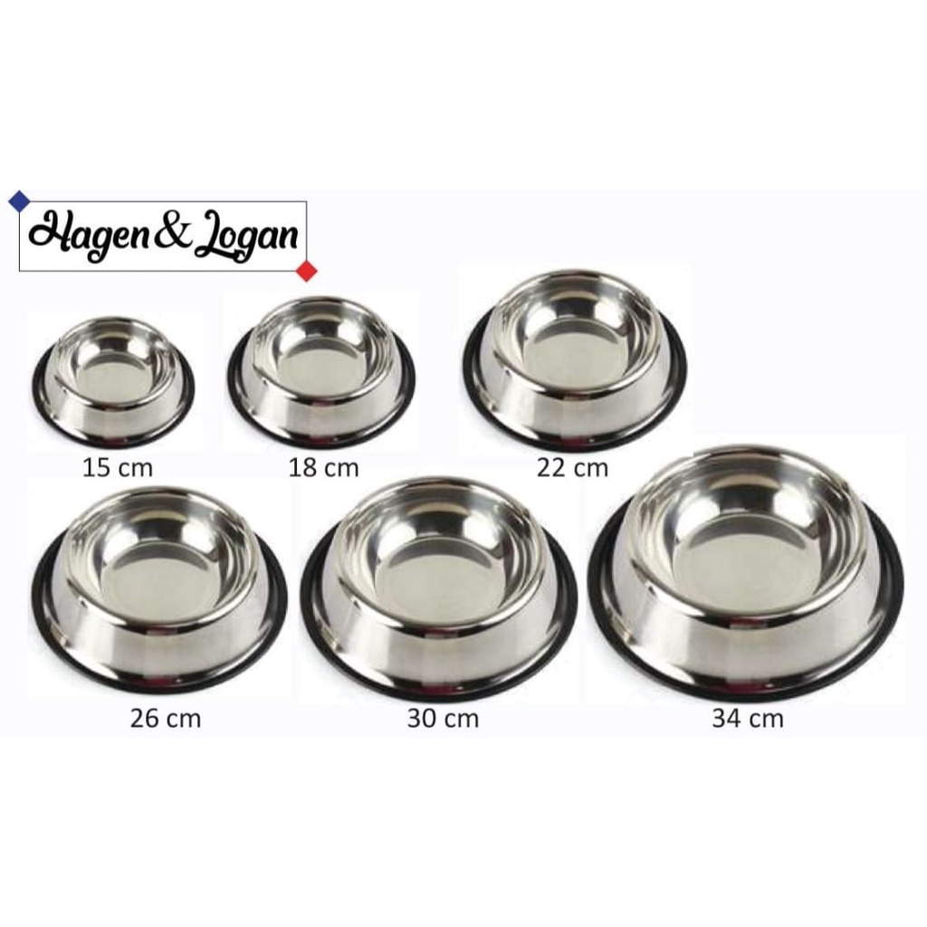 Mangkok Stainless Steel 30 cm Mangkuk Tempat Makan Minum Kucing Anjing