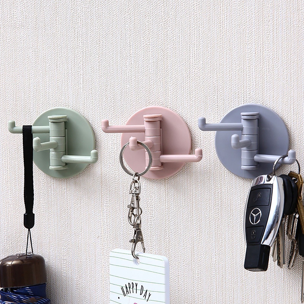 Organizer Gantungan Kunci serba guna Gantungan lap dapur kait tembok dinding serbaguna kait hook hanger LionMoon Gantungan Kunci 3 Hook Wall Hanger Adhesive 1PCS - GT12A Self Adhesive Kitchen Wall Door Hook Key Holder Rack Towel Hanger Bathroom